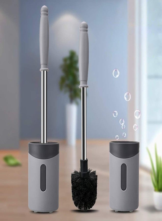 Credly Toilet Brush and Holder Soft Silicone Bristles Toilet Scrubber with Toilet Bowl Brush Set Toilet Cleaning Brush Kit, No Scratches Fits All Toilets & Bathrooms - Image 2
